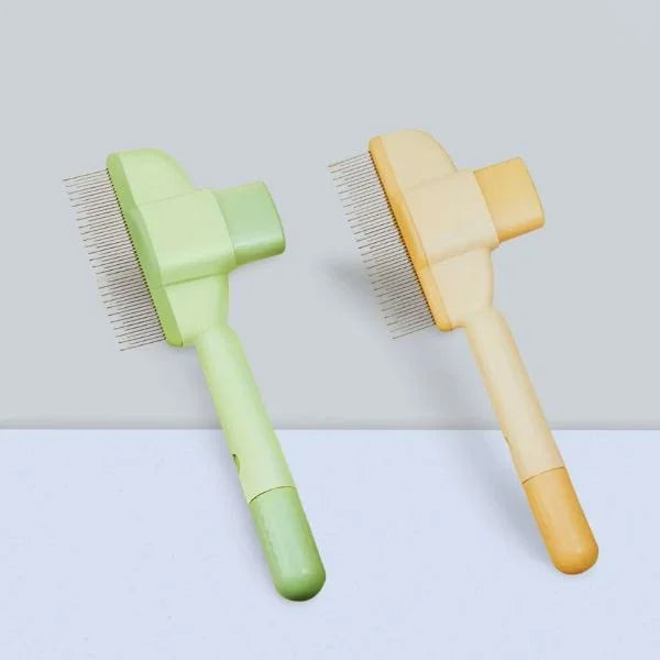 No-pull pet grooming combs for dogs and cats with ergonomic handle and stainless steel pins