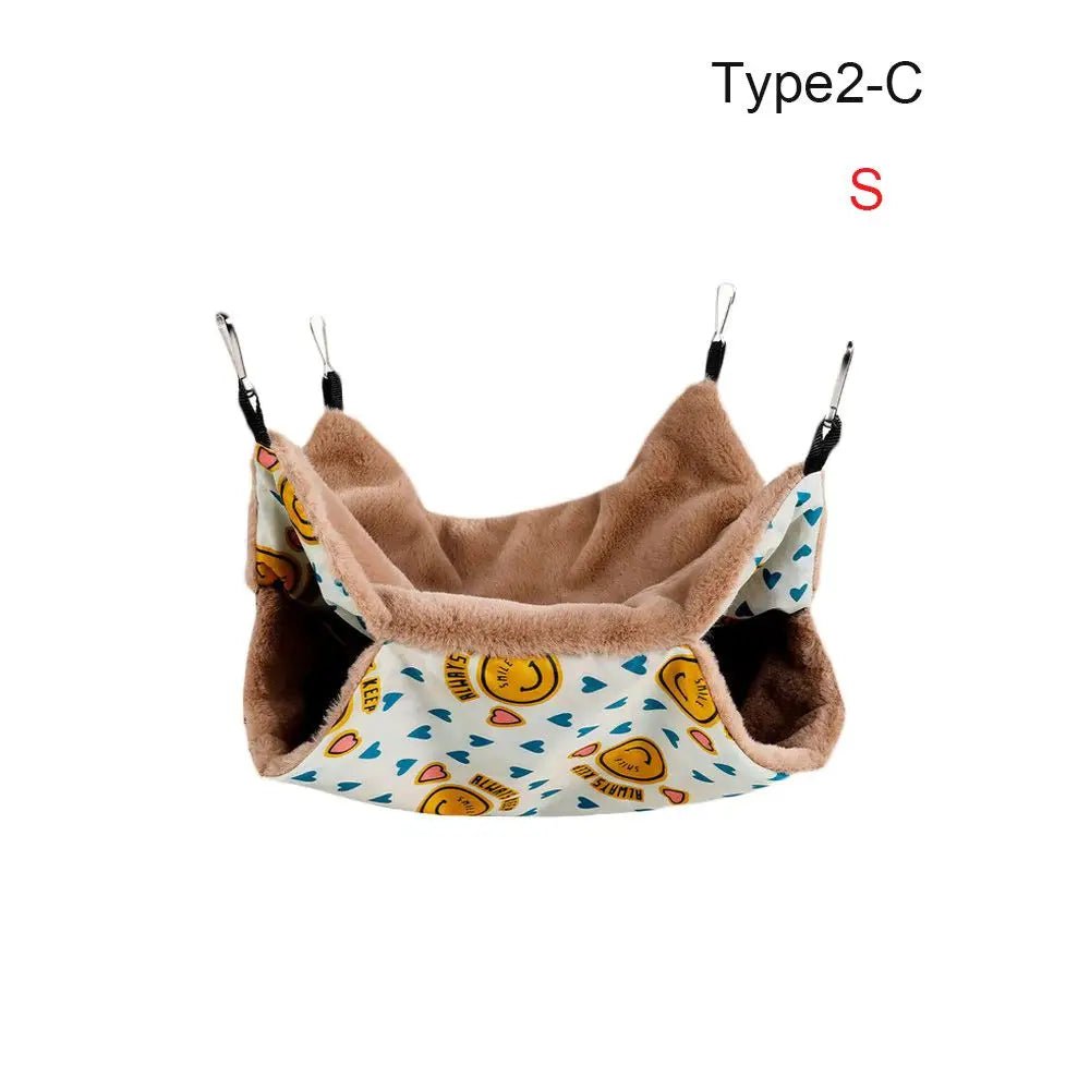 CozyCuddle: Warm Plush Double - Layer Hammock Nest for Hamsters, Rats, and Squirrels - Pet Store ED