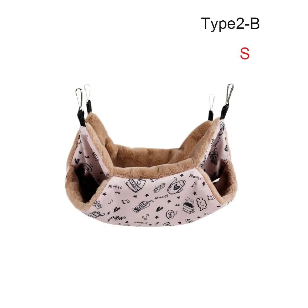 CozyCuddle: Warm Plush Double - Layer Hammock Nest for Hamsters, Rats, and Squirrels - Pet Store ED