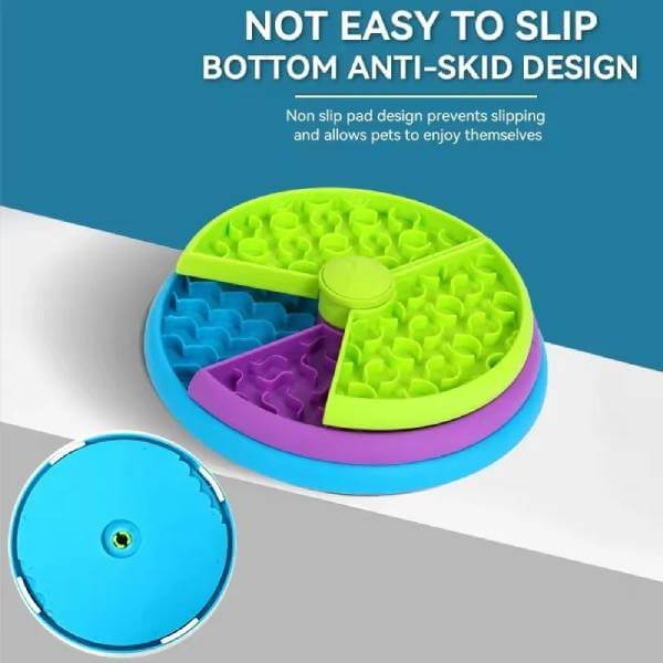 Slow feeder dog bowl with anti-slip base