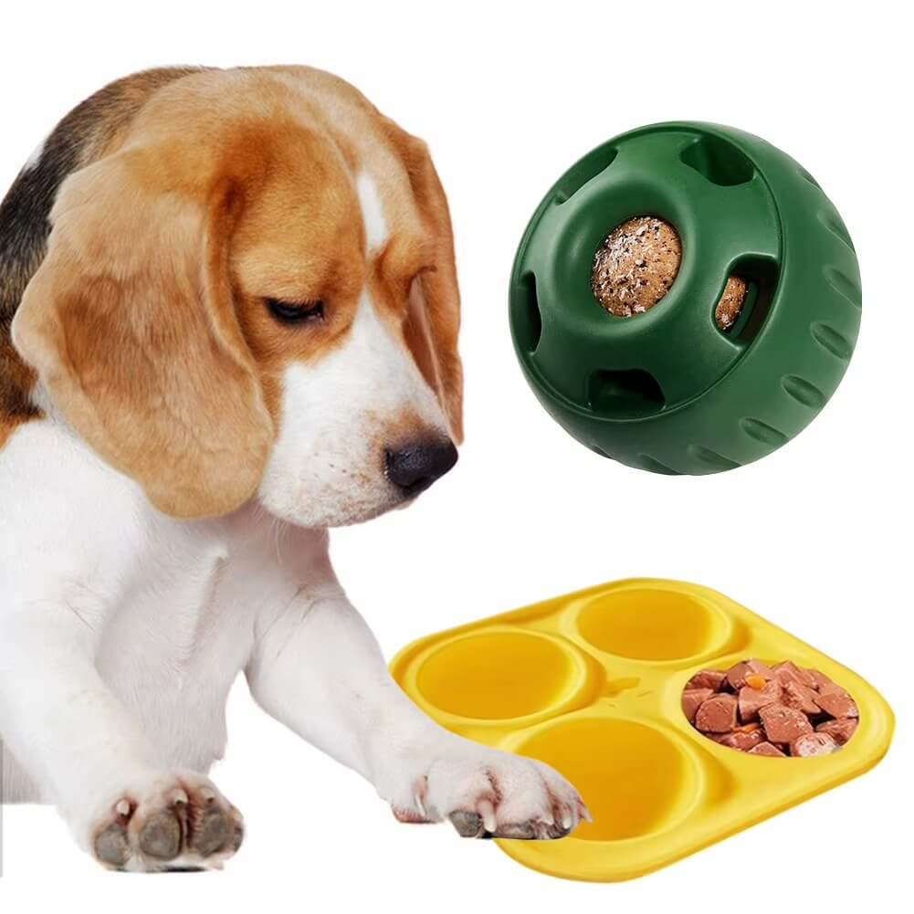 Mental stimulation toy and feeding control for dogs