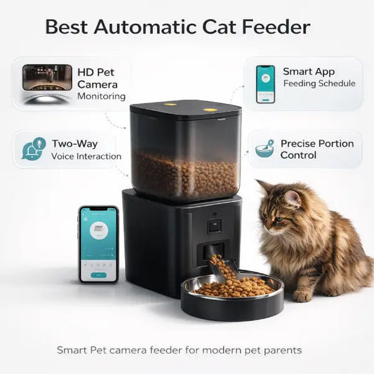 Pet camera feeder with smart app feeding schedule and portion control