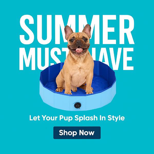 Promotional ad for portable foldable pet pool