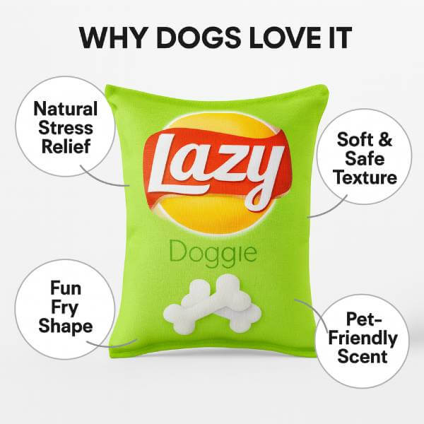 Fun french fries plush toy for dogs, interactive dental chew toy