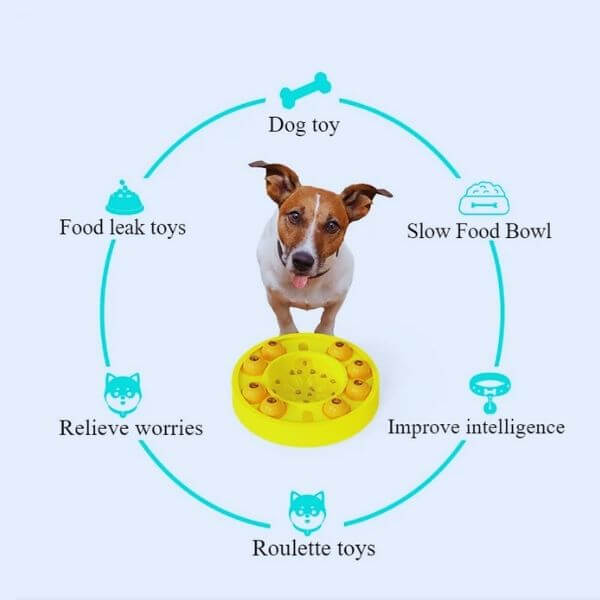 Brain-boosting dog toy with slow feeding feature