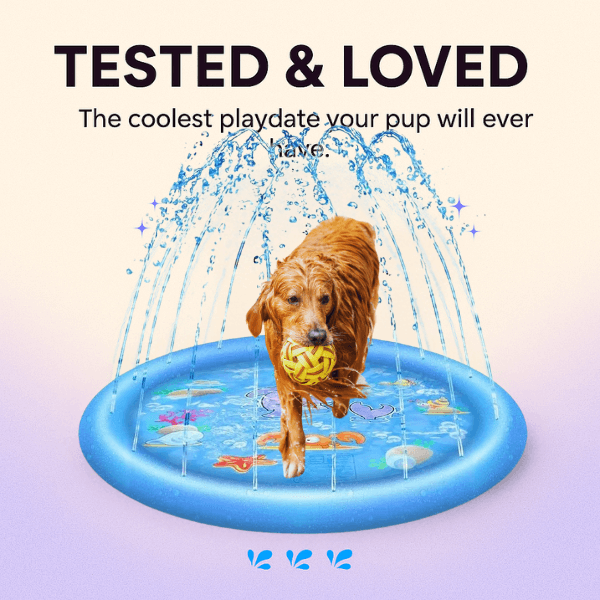 Energetic dog enjoying outdoor water play on a sunny day.