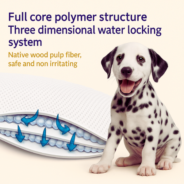 Detailed view of EcoPeePad’s full core system — designed for absorption, odor control and no irritation.