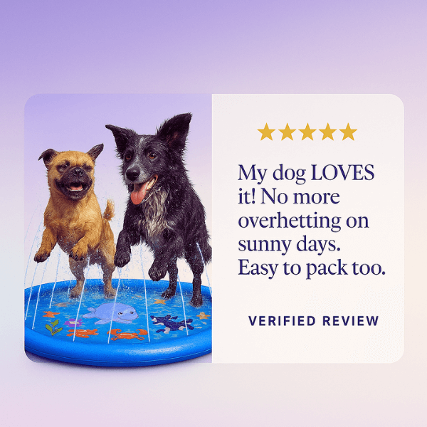 Portable dog sprinkler pad folded flat for summer travel.
