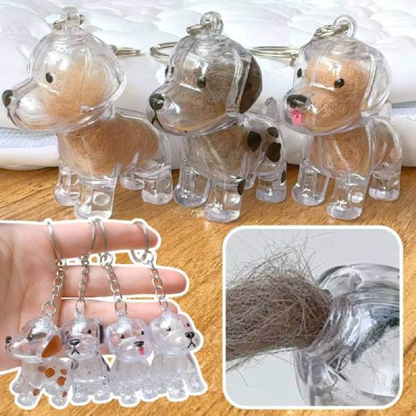 Dog cat fur remembrance gift keepsake showing storage process