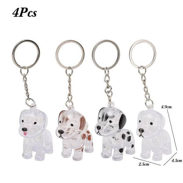 Transparent dog keepsake keychains for storing pet hair