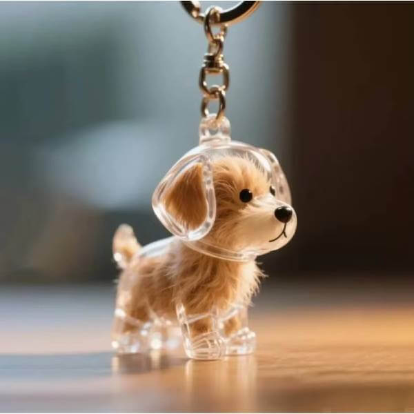 Cute pet hair keepsake keychain for dog lovers and pet parents