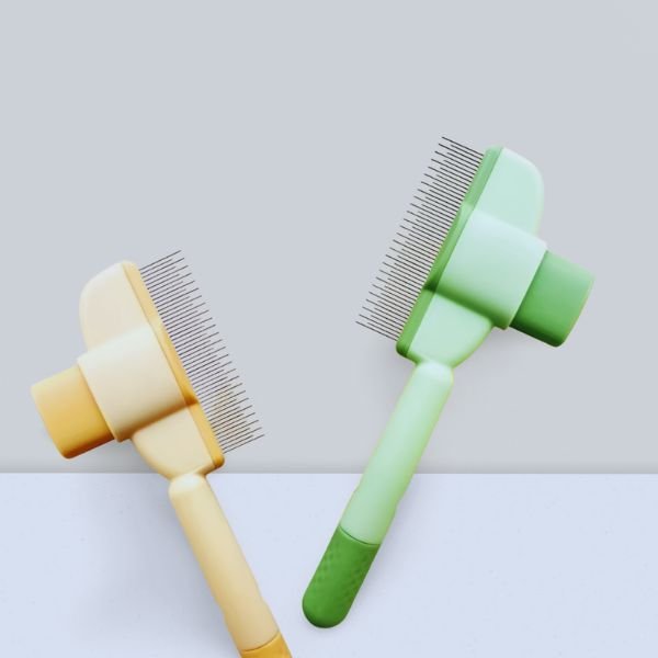 Two detangling combs showing pins – ideal for dogs and cats with thick fur.