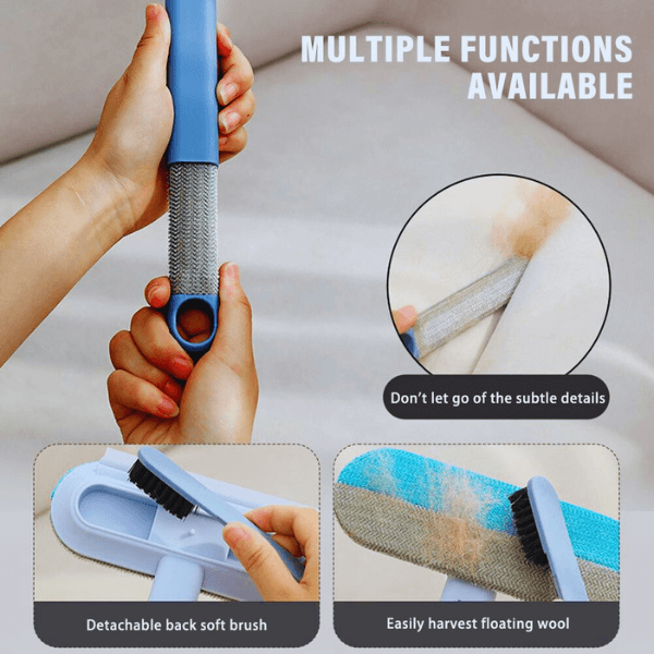 Reusable pet fur brush with detachable soft back brush cleaning floating dog hair from sofa – FurSweep Pro by Pet Store ED