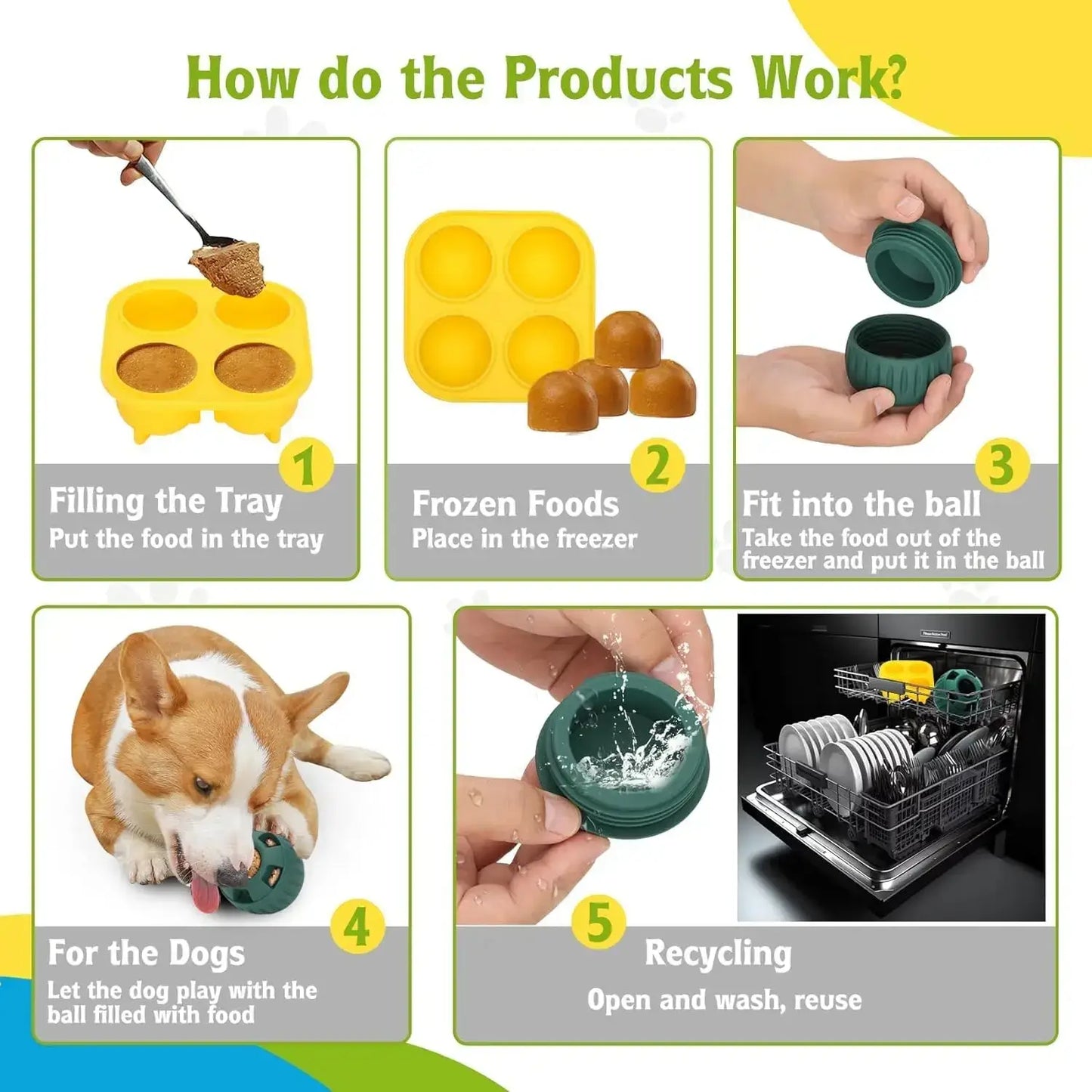 Instructions for using the slow feeder and enrichment ball