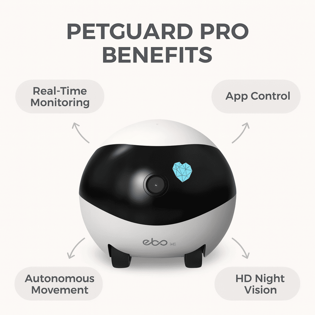 Smart pet camera robot with autonomous movement and HD night vision
