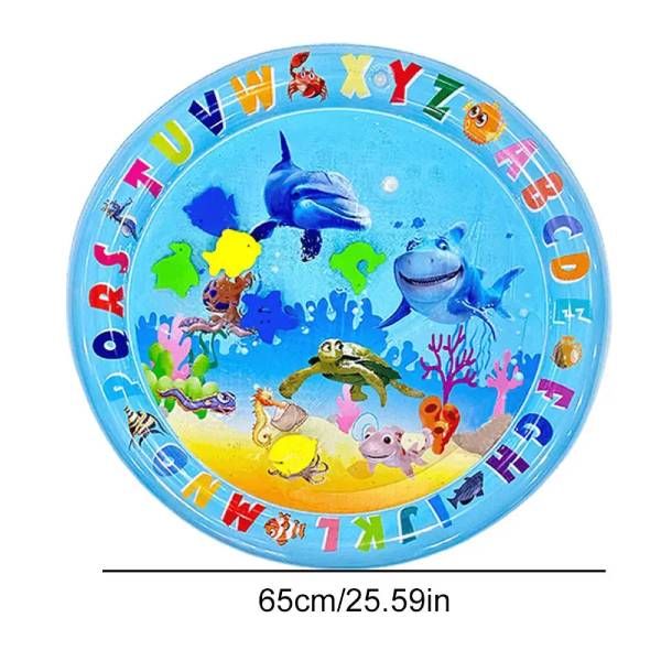 65cm circular inflatable water mat with ocean animals