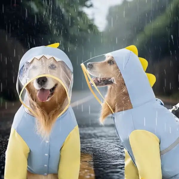 Keep My Big Baby Dry with This Full Body Dino Dog Raincoat | Blue - Pet Store ED