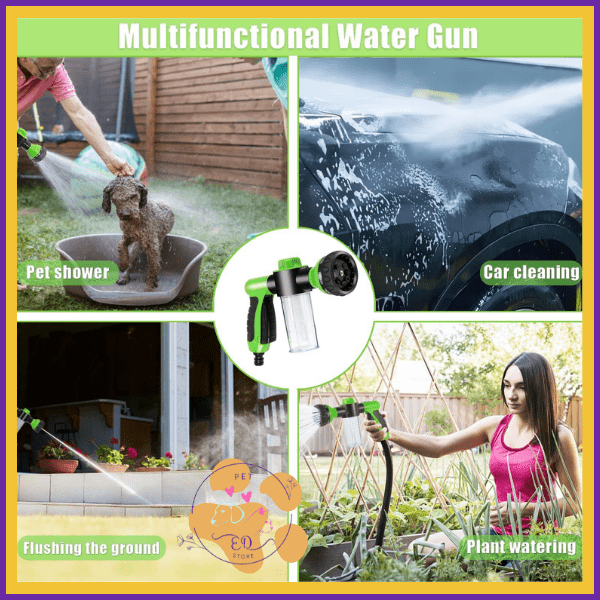 Multifunctional water gun for pet shower, car cleaning, ground flushing, plant watering