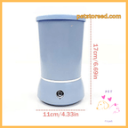 Blue portable dog paw cleaner 17cm tall, 11cm wide, petstoreed.com branding