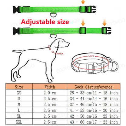 Waterproof and stylish LED dog collar with adjustable fit for comfort and security.