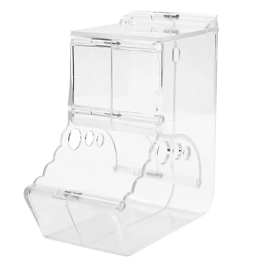 Clear acrylic ant farm nest box with multiple tiny ventilation holes on white background