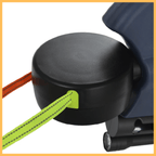 LeashMates rotational crate attachment with two colored pet leashes installed