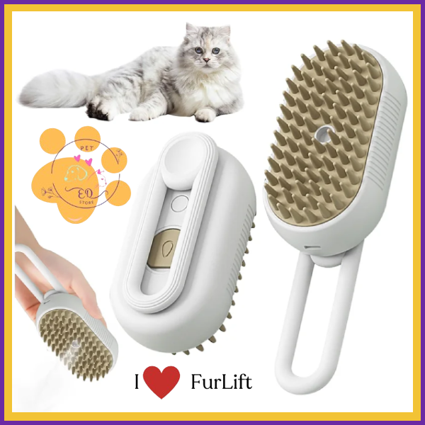 FurLift: The Self-Cleaning Grooming Brush for Effortless Pet Care White