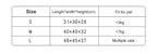 Pet bed size chart showing dimensions and weight limits for small, medium, and large cats.