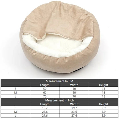 ComfortHaven: The Orthopedic Bed Retreat with Warm Hooded Blanket Beige