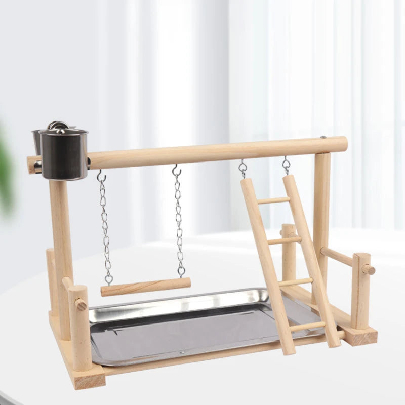 Parrot Perch Palace: The Ultimate Solid Wood Training & Play Stand