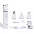 MewooFun white pet grooming clipper set with attachments and USB charging cable