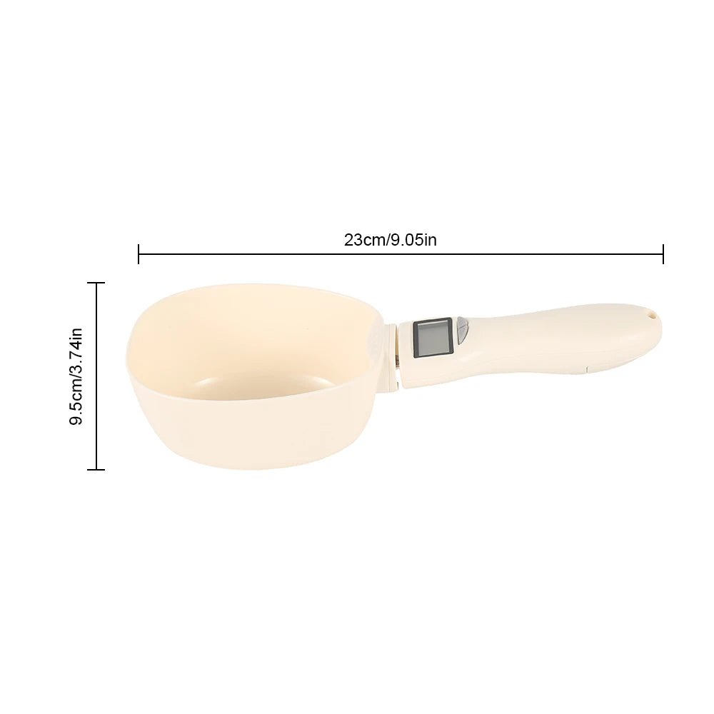 Digital measuring scoop with LCD display, cream color, 23cm x 9.5cm