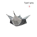 Small grey pet hammock with soft white interior and hanging straps, Type1-grey S
