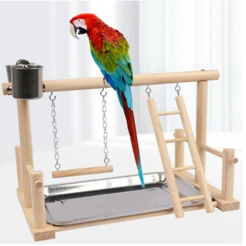 Parrot Perch Palace: The Ultimate Solid Wood Training & Play Stand