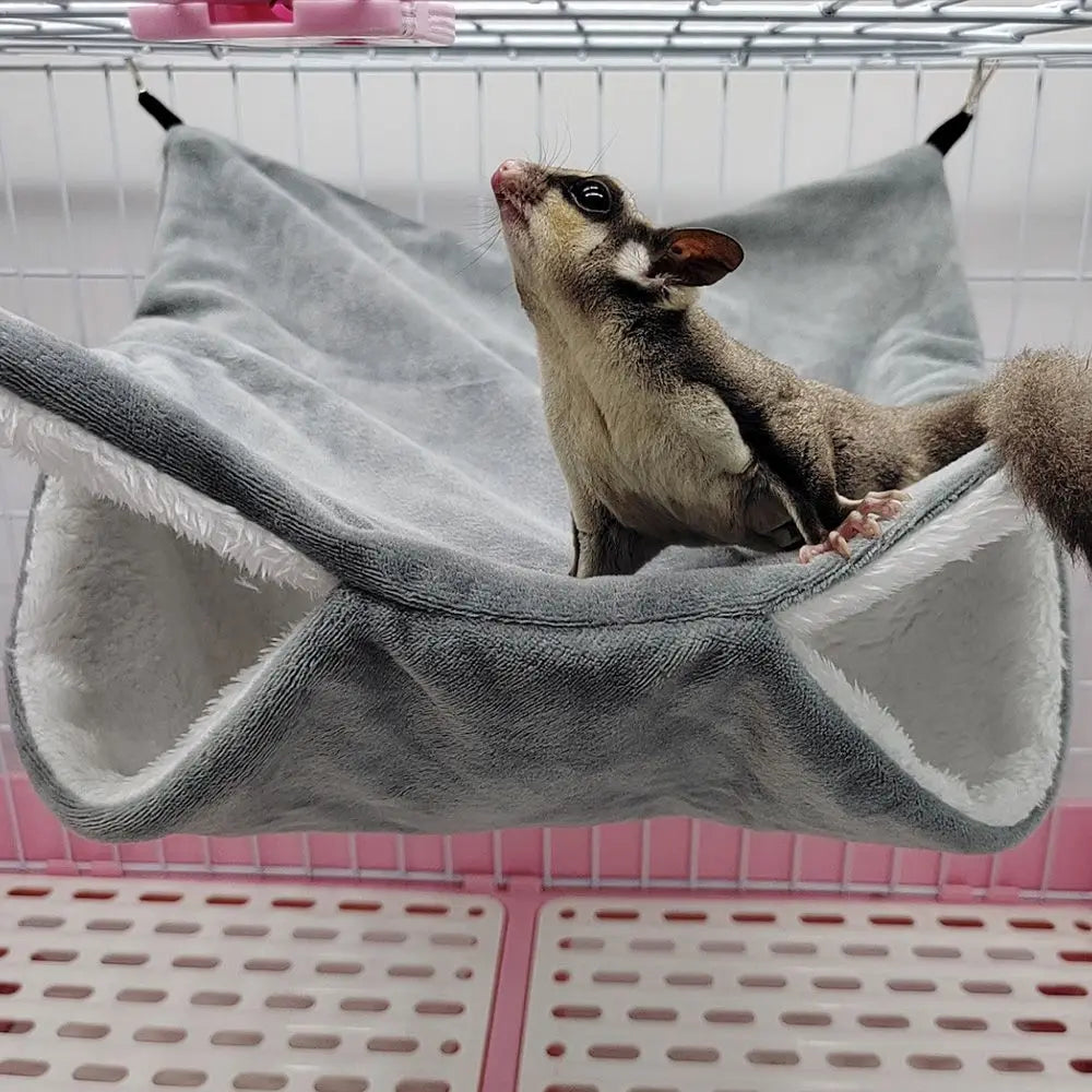 CozyCuddle: Warm Plush Double-Layer Hammock Nest for Hamsters, Rats, and Squirrels