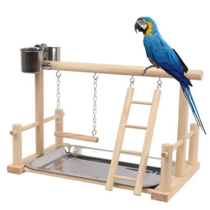 Parrot Perch Palace: The Ultimate Solid Wood Training & Play Stand