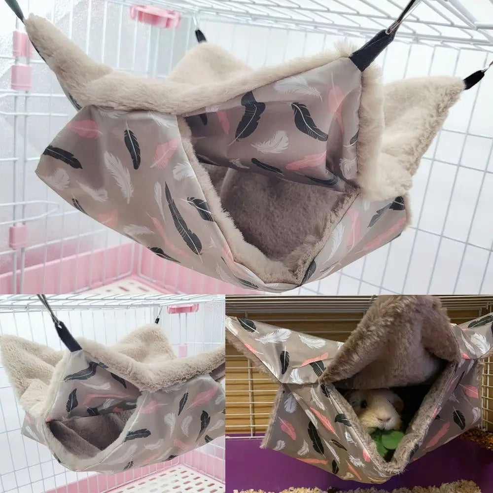 CozyCuddle: Warm Plush Double-Layer Hammock Nest for Hamsters, Rats, and Squirrels