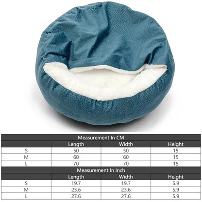 ComfortHaven: The Orthopedic Bed Retreat with Warm Hooded Blanket Blue