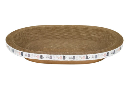 ClawCurve: Round Oval Corrugated Cat Scratcher & Grinding Nest