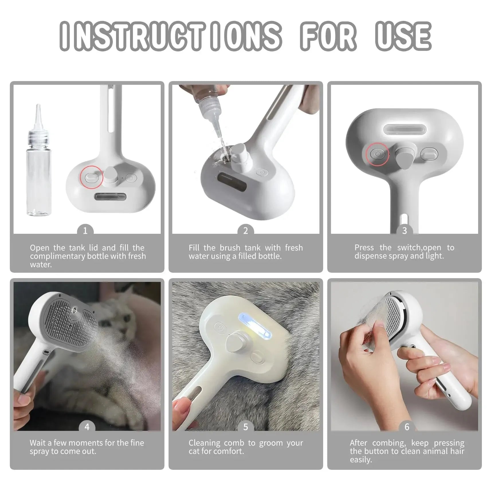 SplashBrush: Shedding Relief with a Splash for Cats & Dog