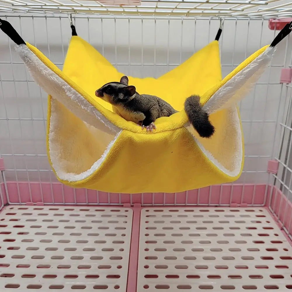 CozyCuddle: Warm Plush Double-Layer Hammock Nest for Hamsters, Rats, and Squirrels