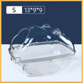 Small transparent hamster sand bath box with lid, size 13x9x9 cm
