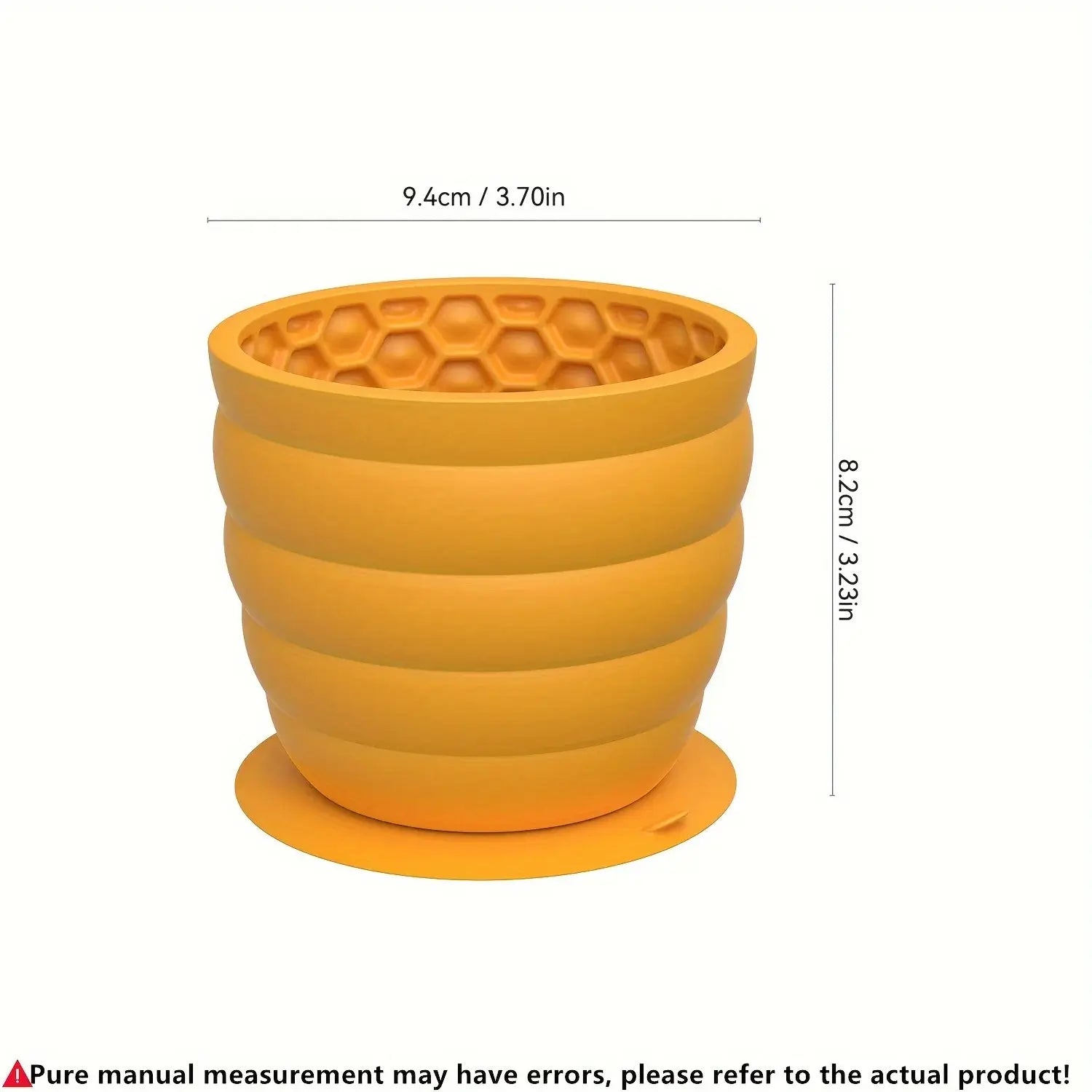 3.70in x 3.23in pet feeding bowl in honeycomb design