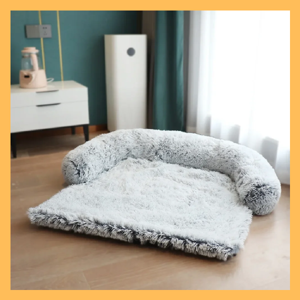 FluffBlanket:The XXL fluffy blanket for dogs and cats, ideal for all seasons. White Coffee