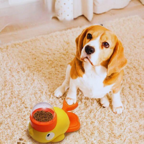 Interactive dog food puzzle toy for mental stimulation and fun.