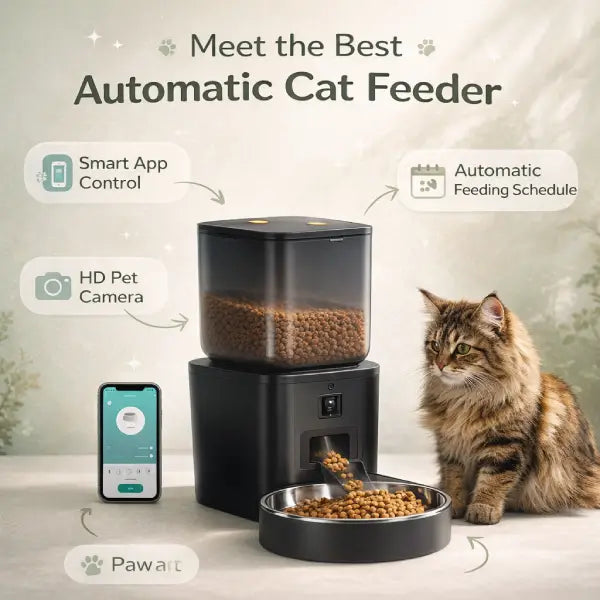 Pet camera feeder with smart app control HD camera and meal scheduling