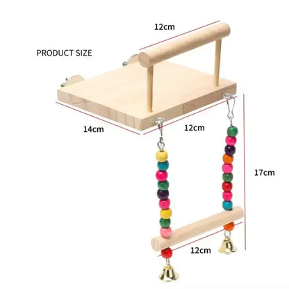 Bird swing dimensions 14x12x17cm with chewing beads