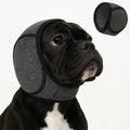 Protective dog wrap for anxiety with secure design shown on bulldog.