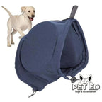 Blue Labrador dog earplugs with running Labrador and Pet Ed logo, pet accessories