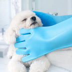 Bath brush for dogs reducing shedding and stress
